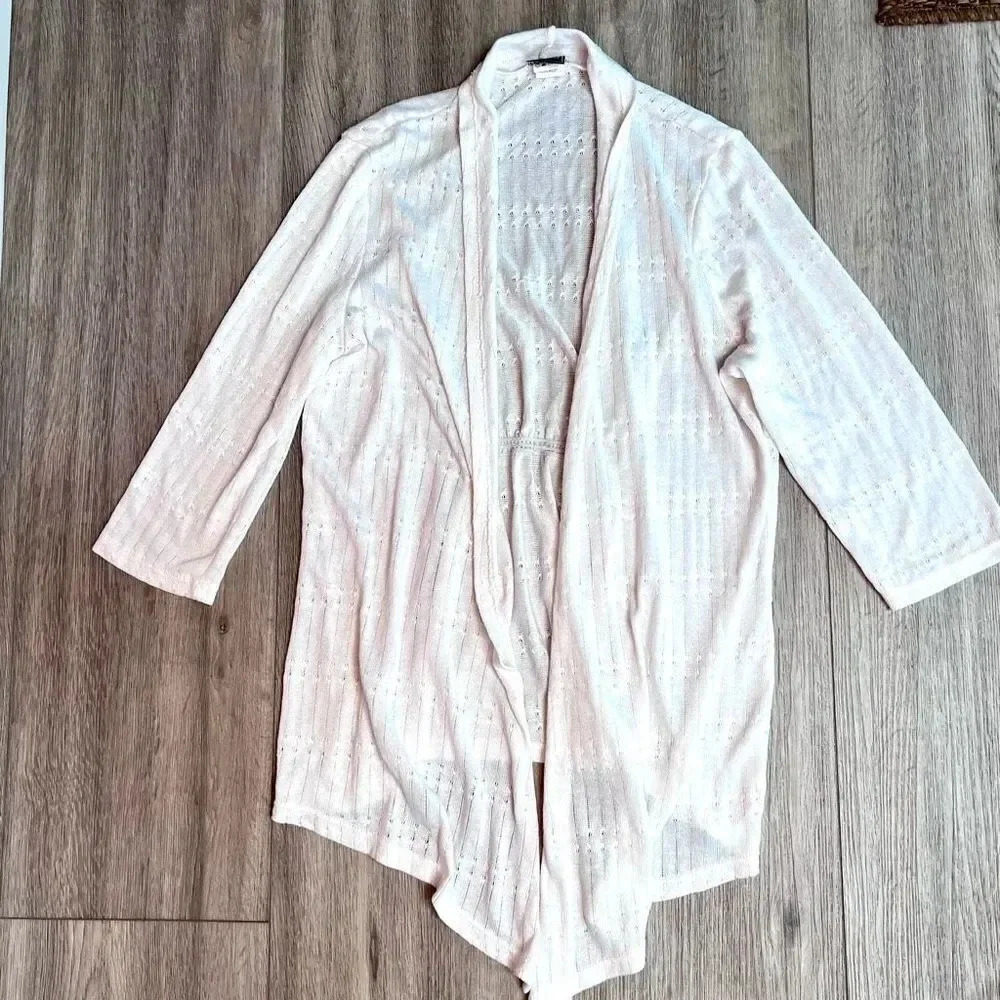 THX Thanx Collection Cream Women's Long Sleeve Open Front‎ Cardigan Size XL